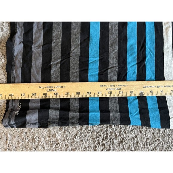 Calvin Klein Striped Performance Long Sleeve Size Small Black Gray Blue - Picture 5 of 5